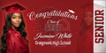 Custom Graduation Banner 2x4 | Photo + Name + School Colors | Fast Shipping Included