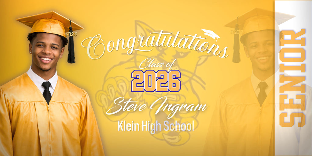 Custom Graduation Banner 2x4 | Photo + Name + School Colors | Fast Shipping Included